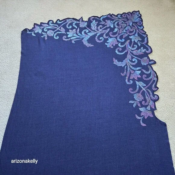 NWOT Crystal Cashmere Scarf Bedazzled Gem Sparkle Rhinestone Ahujasons - Picture 6 of 17